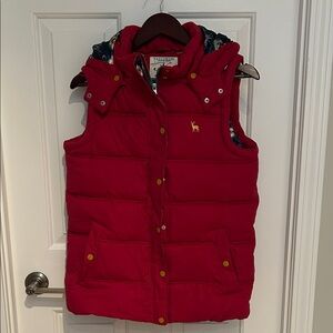 Red Puffer Vest with Hood